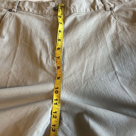 Ruby Rd Capri Pants Women’s 18W Beige Stretch Embellished Leg Semi Elastic Waist - Picture 10 of 11